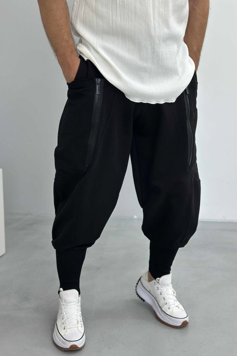 LACINGS POCKETS DETAIL MEN PANTS BLACK/ E ZEZE - 1