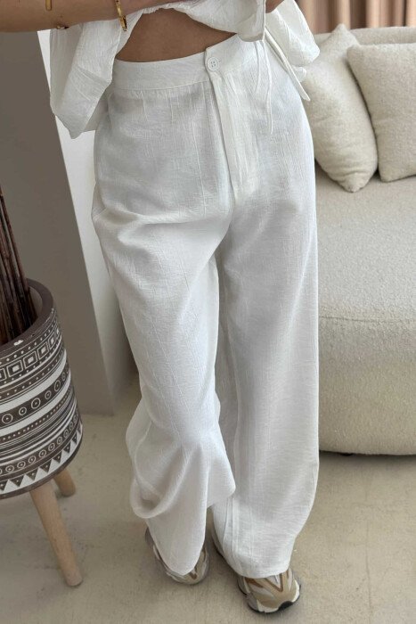 LACINGS SHIRT+TROUSERS ONE COLOR WOMEN SET WHITE-E BARDHE - 3