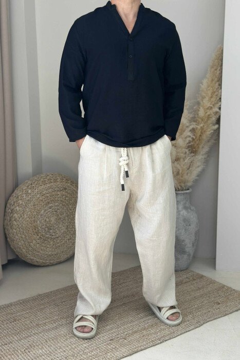 LACINGS SIMPLE MEN PANTS LIGHT BEIGE/BZHZB - KLAUDIO FASHION