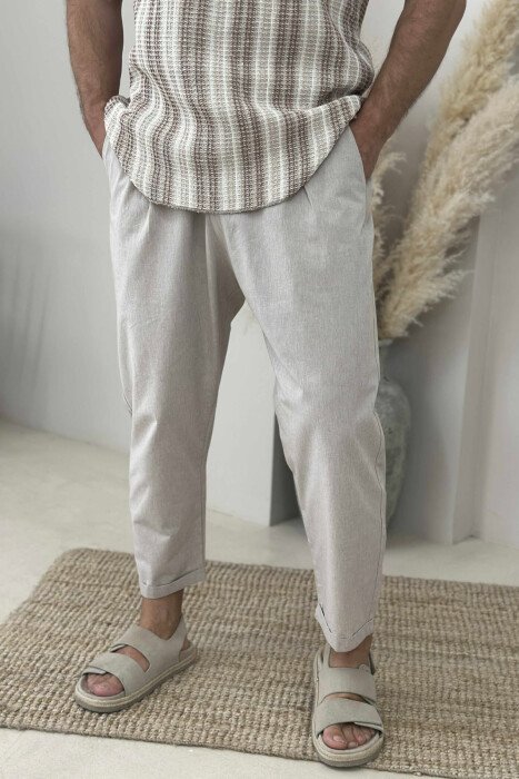 LACINGS SIMPLE MEN PANTS LIGHT BEIGE/BZHZB - 1