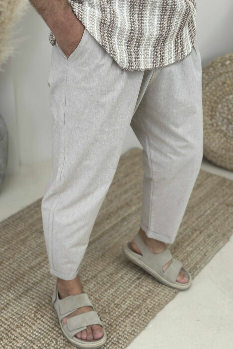 LACINGS SIMPLE MEN PANTS LIGHT BEIGE/BZHZB - 4