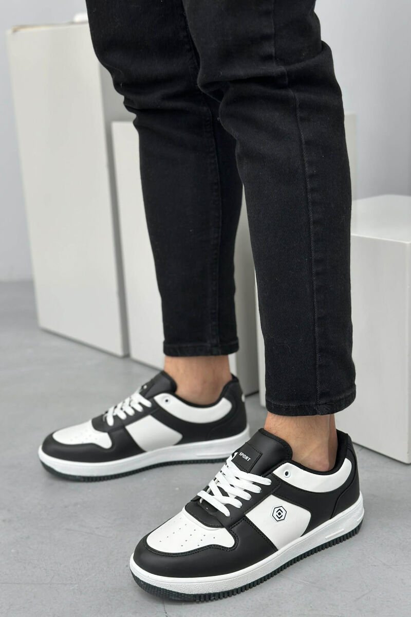 LACINGS SIMPLE MEN SNEAKERS WHITE-BLACK/BAZE - 1