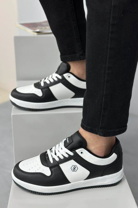 LACINGS SIMPLE MEN SNEAKERS WHITE-BLACK/BAZE - 4