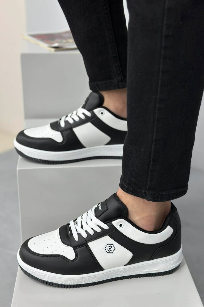 LACINGS SIMPLE MEN SNEAKERS WHITE-BLACK/BAZE - 4