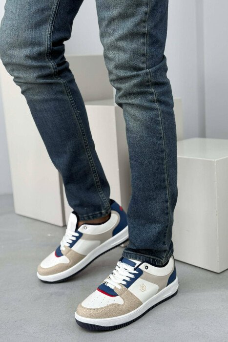 LACINGS SIMPLE MEN SNEAKERS WHITE-BLUE/BABL 
