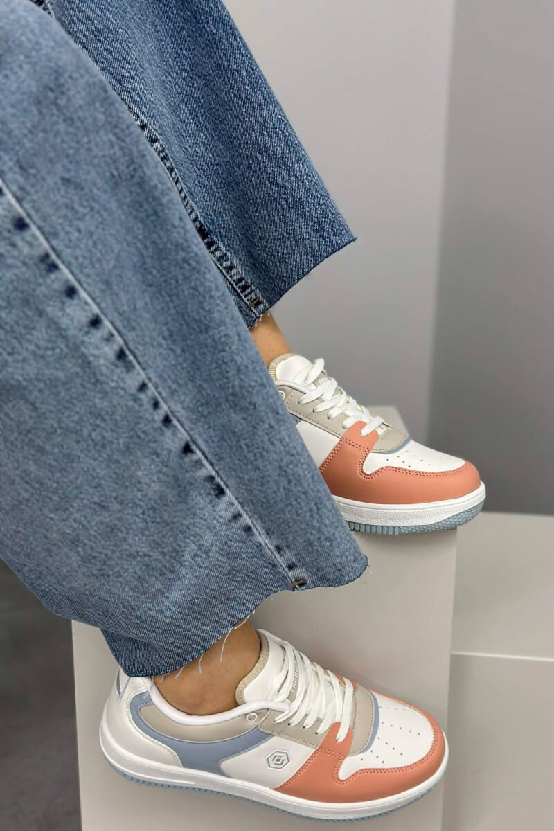 LACINGS SIMPLE WOMEN SNEAKERS WHITE-POWDER/BAPU - 1