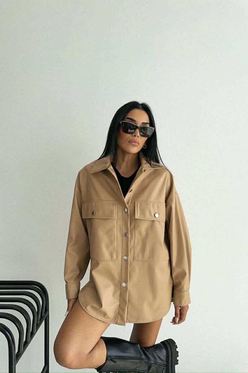 LEATHER BUTTONS WOMAN JACKET BEIGE/BEZHE - 2