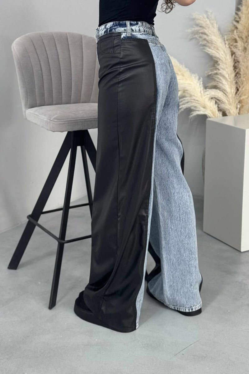 LEATHER DETAIL SIMPLE WOMEN JEANS LIGHTBLUE-BLACK/BZ-ZE - 5
