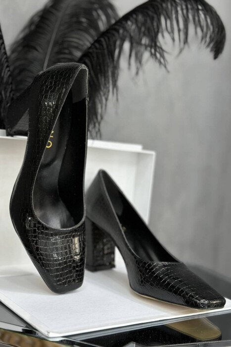 LEATHER HIGHH HEELS WOMAN BLACK/ E ZEZE - KLAUDIO FASHION