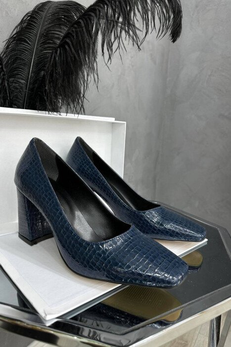LEATHER HIGHH HEELS WOMAN BLUE/BLU - KLAUDIO FASHION