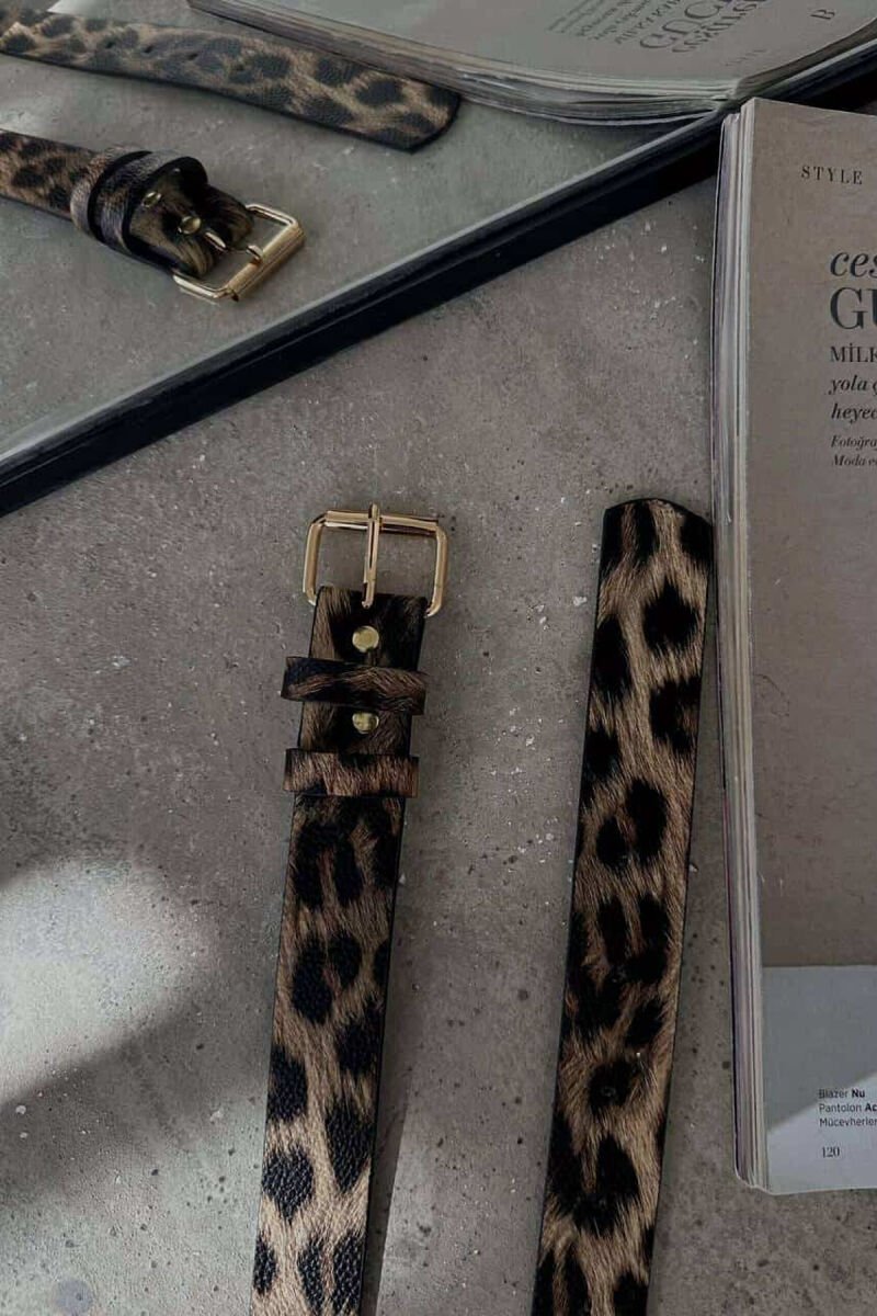 LEATHER LEO DESIGN WOMEN BELT LEO/LEOPARD - 2