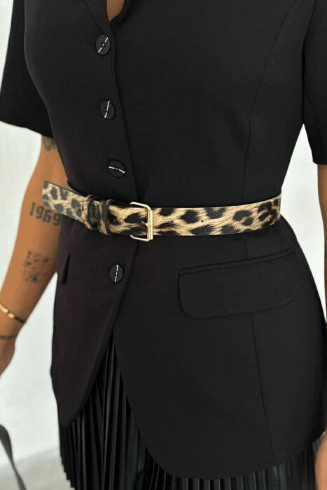 LEATHER LEO DESIGN WOMEN BELT LEO/LEOPARD - 3