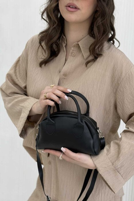 LEATHER ONE COLOR SMALL WOMEN BAG BLACK/ E ZEZE 