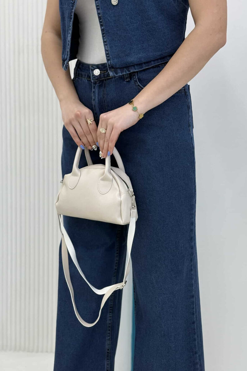 LEATHER ONE COLOR SMALL WOMEN BAG CREAM/KREM - 2