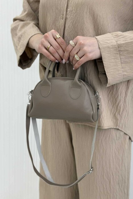 LEATHER ONE COLOR SMALL WOMEN BAG DARK BEIGE/BEZHE ERRET - 1