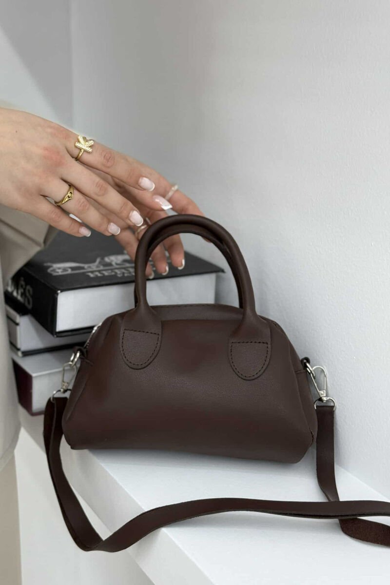 LEATHER ONE COLOR SMALL WOMEN BAG DARK BROWN/KAE - 2