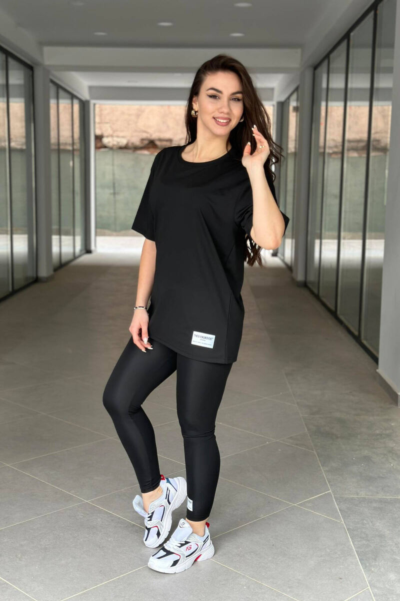 LEGGINGS AND SHIRT TWO PIECES SET BLACK/ E ZEZE - 4