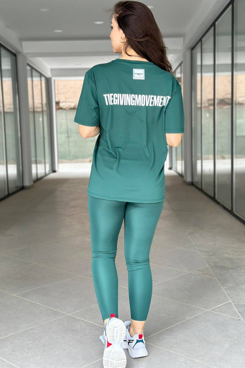 LEGGINGS AND SHIRT TWO PIECES SET GREEN/JESHILE - 2