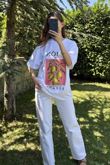 LEMON FRONT IMAGE WOMEN T-SHIRT WHITE-E BARDHE - 3