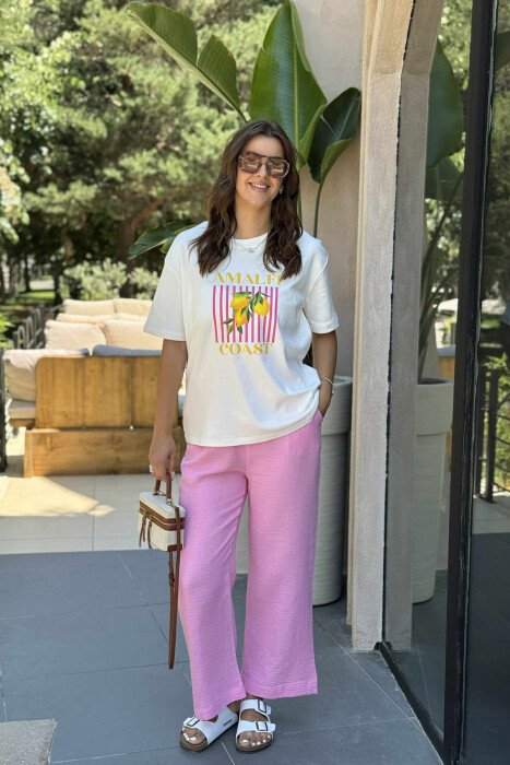 LEMONS IMAGE ONE COLOR WOMEN T-SHIRT WHITE-E BARDHE - 4