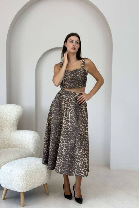 LEO CROP+SKIRT WOMEN SET LEO/LEOPARD - 1