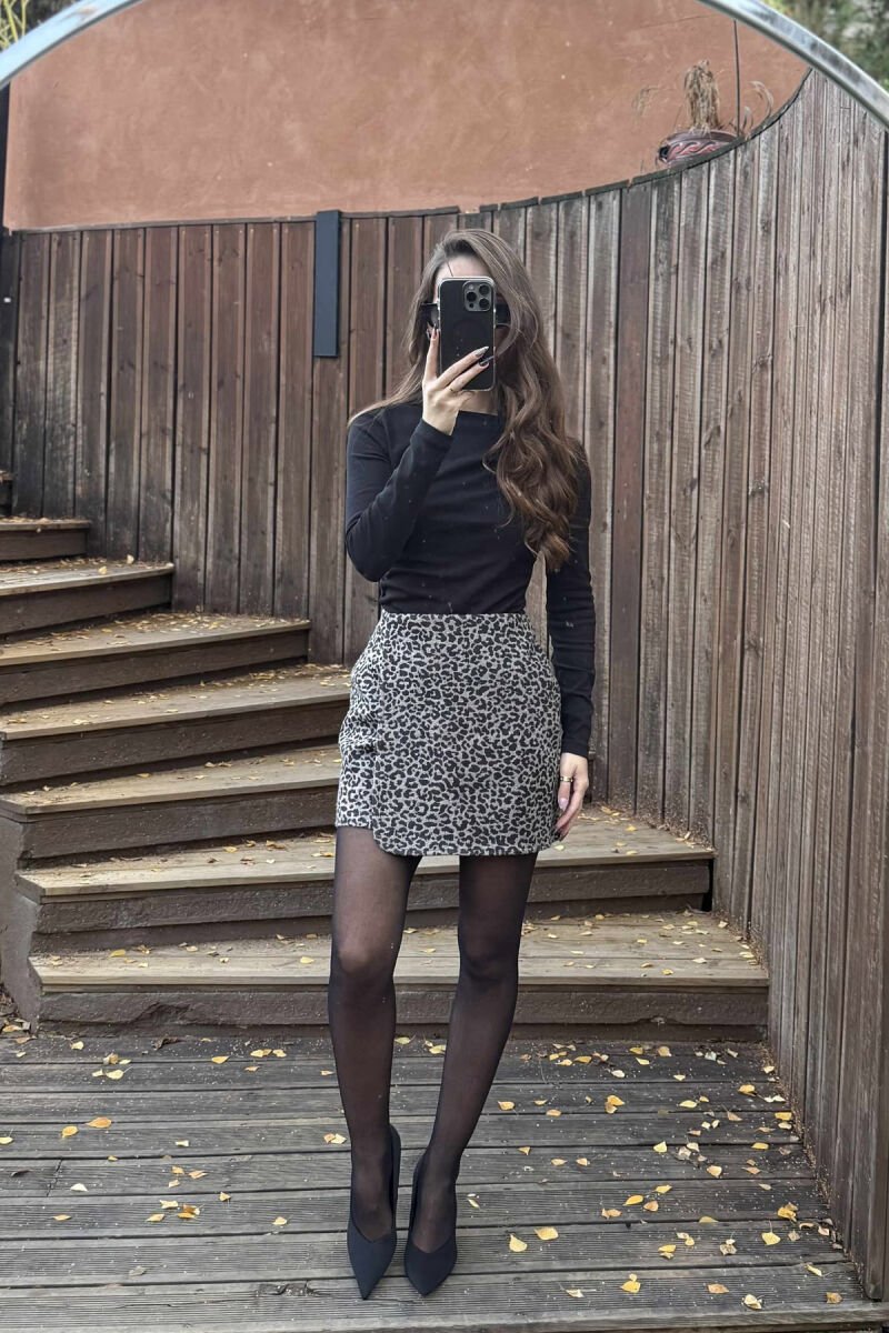 LEO DESIGN BACK ZIPPER WOMEN SKIRT LEO/LEOPARD - 6