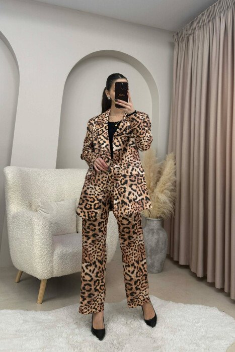 LEO DESIGN JACKET+TROUSERS WOMEN SET LEO/LEOPARD - 1