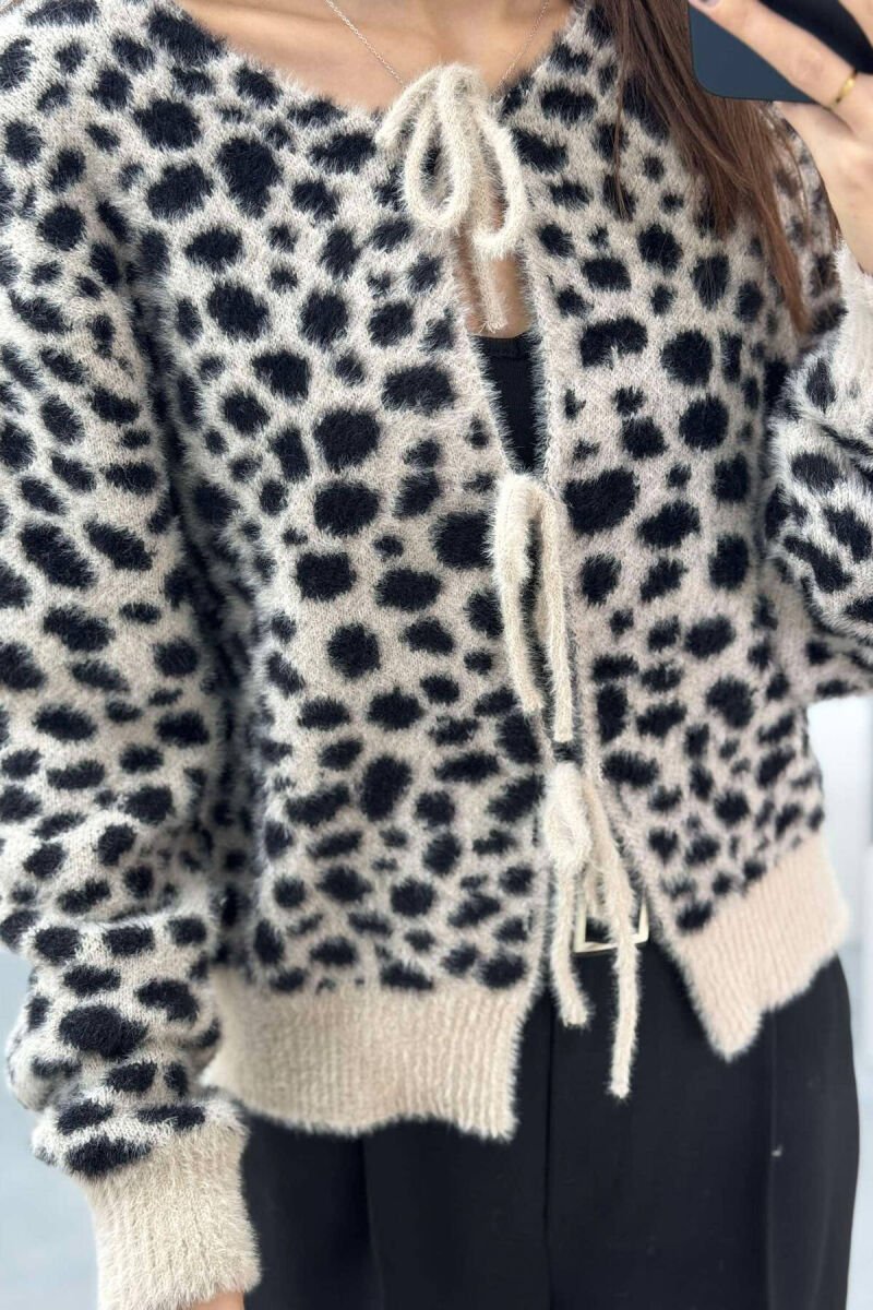 LEO DESIGN LACING WOMEN CARDIGAN LEO/LEOPARD - 5