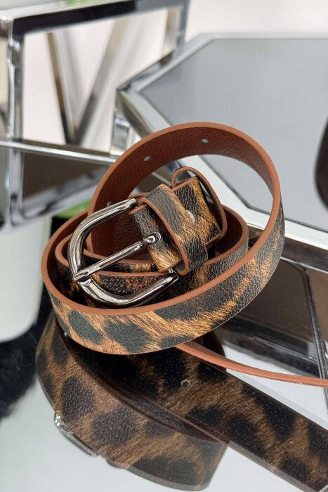 LEO DESIGN LEATHER WOMEN BELT LEO/LEOPARD - KLAUDIO FASHION