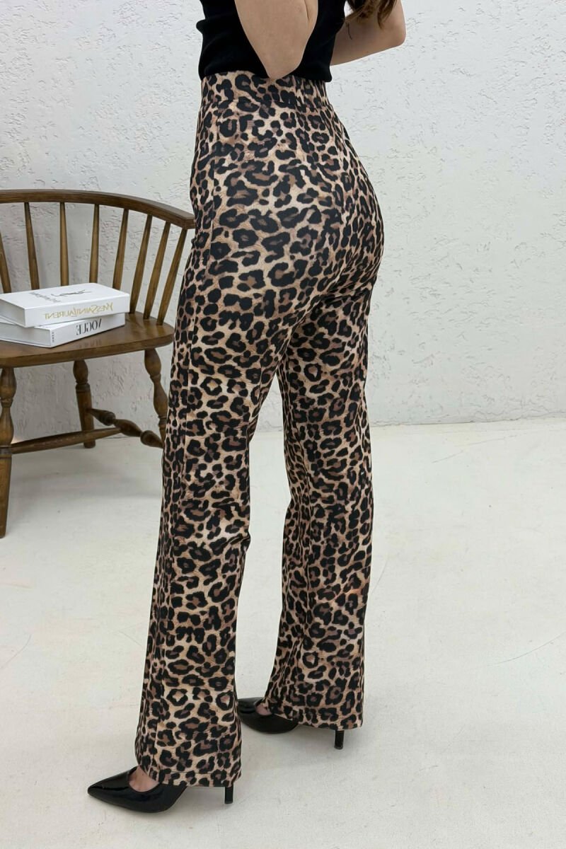 LEO DESIGN SEMI ELASTIC WAIST WOMAN TROUSERS LEO/LEOPARD - 2