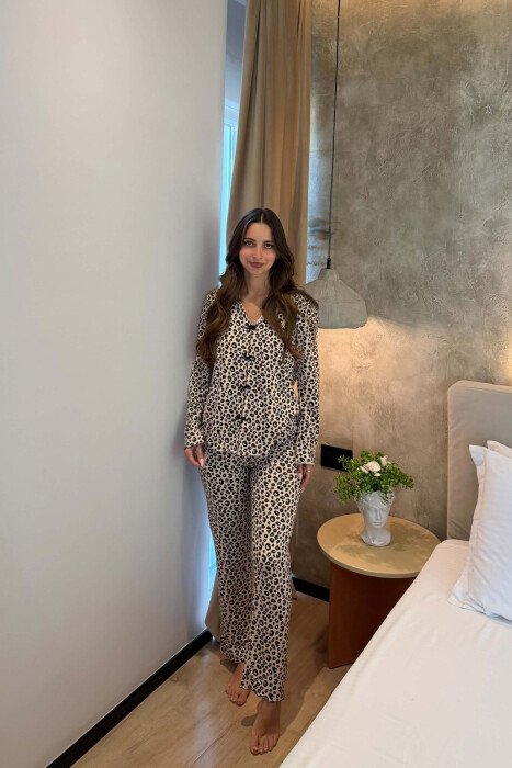 LEO DESIGN SHIRT+ TROUSERS WOMEN PYJAMAS LEO/LEOPARD - 7