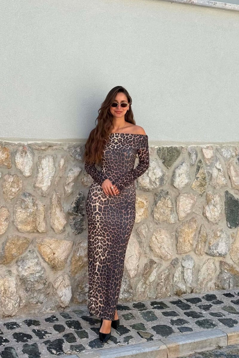 LEO DESIGN SHOULDERS OF LONG SLEEVE WOMAN DRESS LEO/LEOPARD - 2