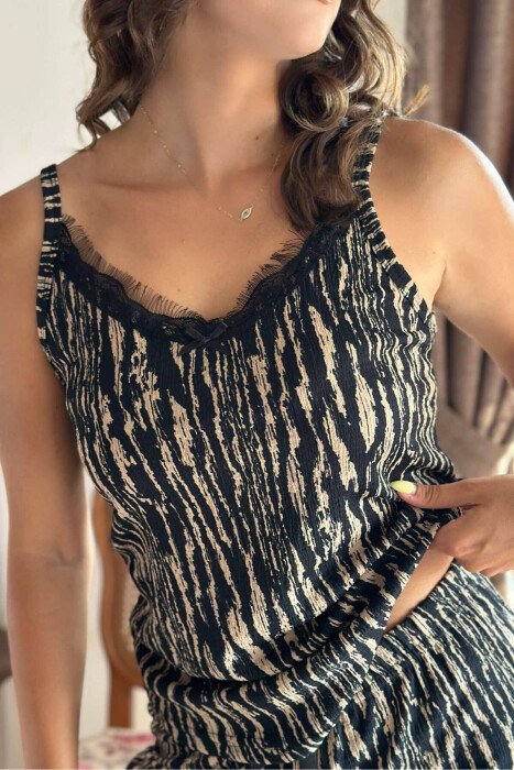 LEO DESIGN TANK+SHORTS WOMEN PYJAMAS BEIGE/BEZHE - 2