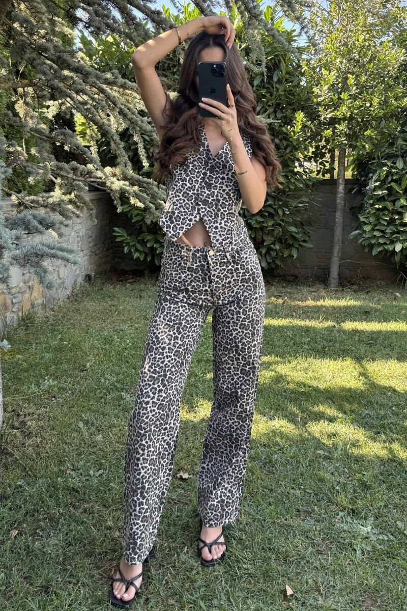 LEO DESIGN VEST+TROUSERS WOMEN SET LEO/LEOPARD - 8