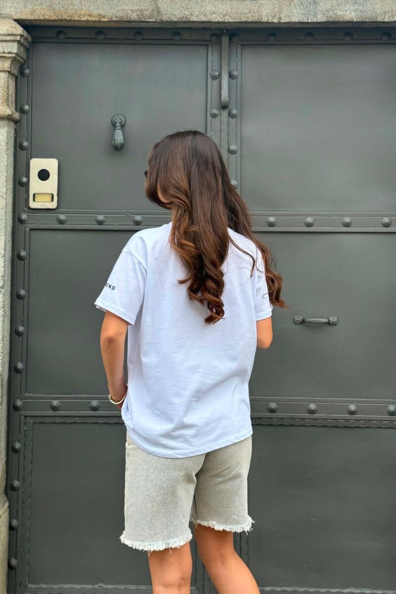 LEO FRONT DESIGN ROUND NECK WOMEN T-SHIRT WHITE-E BARDHE - 5