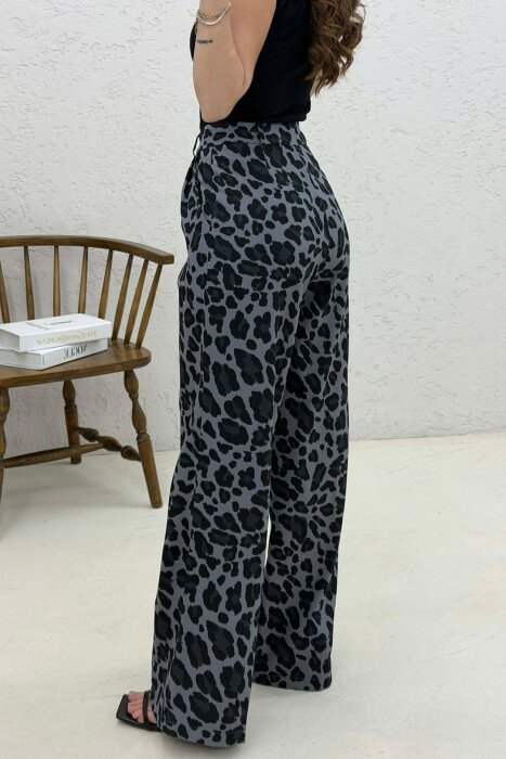 LEO PRINTS WOMAN TROUSERS DARK GREY/GEE - 3