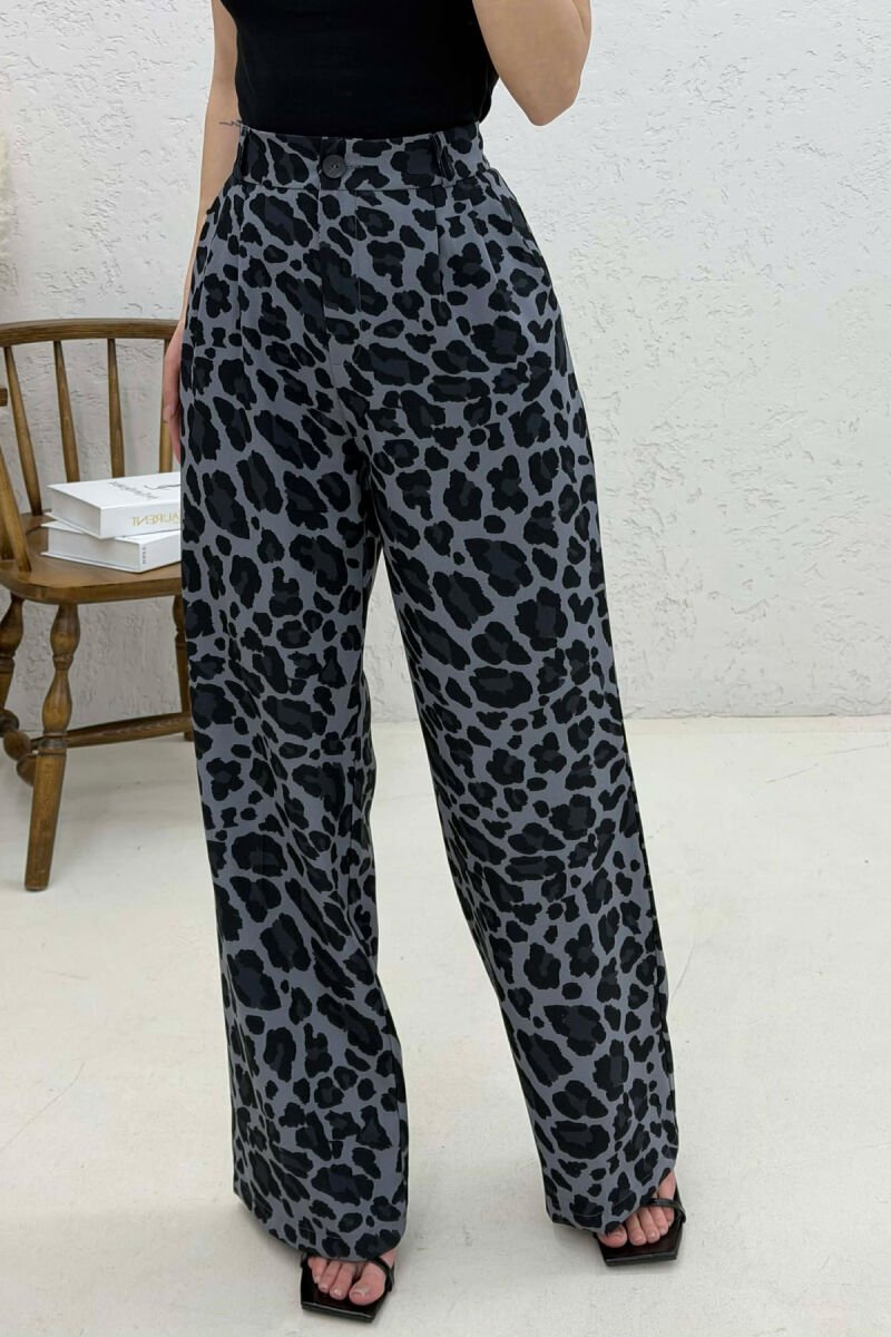 LEO PRINTS WOMAN TROUSERS DARK GREY/GEE - 4