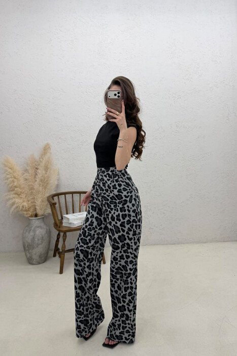 LEO PRINTS WOMAN TROUSERS GREY/GRI - 2
