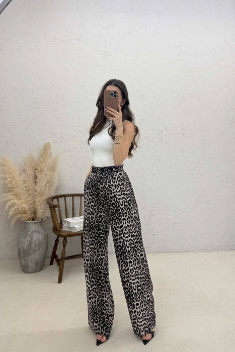 LEO PRINTS WOMAN TROUSERS LIGHT GREY/GZ - 4