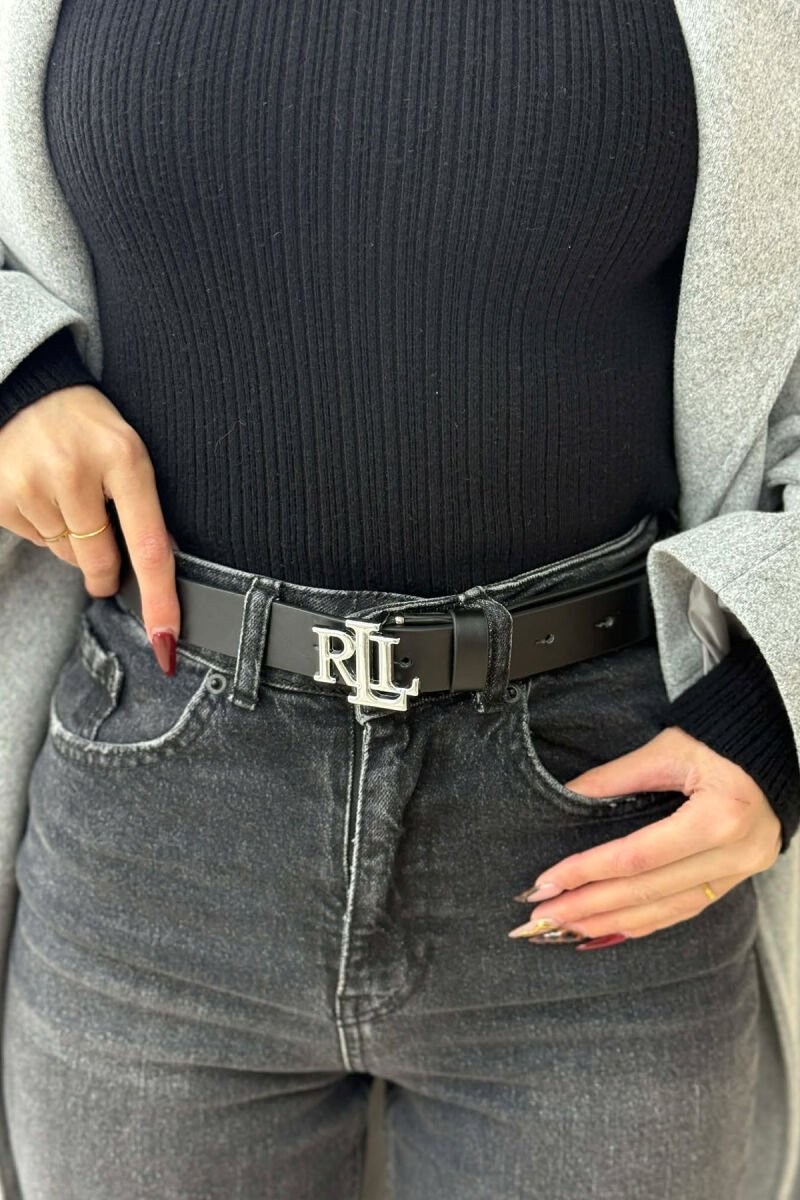 LETTER BUCKLE DESIGN LEATHER WOMEN BELT SILVER/ARGJEND - 2