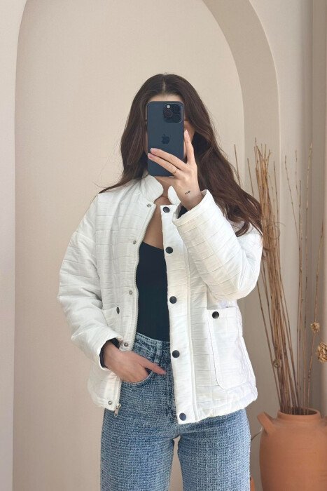 LIGHT ONE COLOR WOMEN JACKET WHITE-E BARDHE 