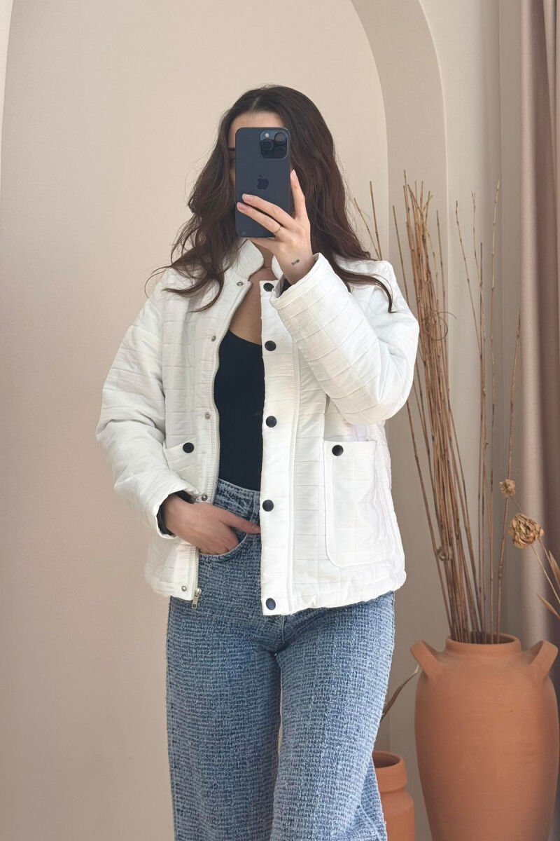 LIGHT ONE COLOR WOMEN JACKET WHITE-E BARDHE - 2