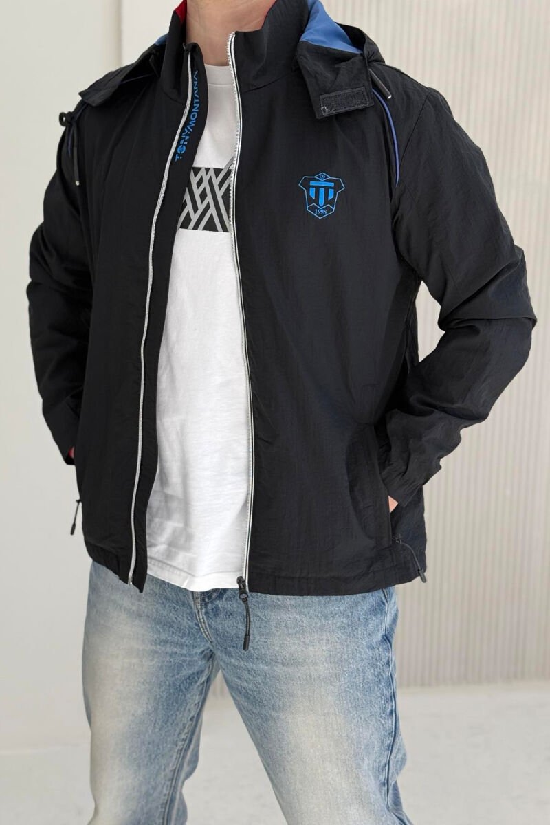LIGHT RUNNING ONE COLOR MEN JACKET BLACK/ E ZEZE - 1