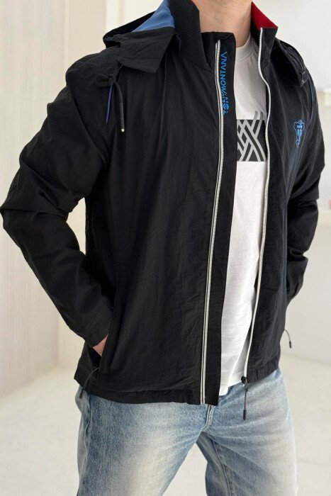 LIGHT RUNNING ONE COLOR MEN JACKET BLACK/ E ZEZE - 2