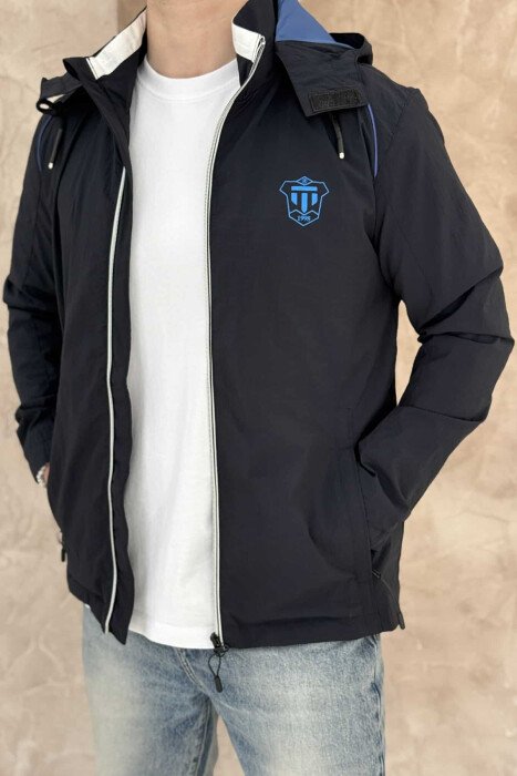 LIGHT RUNNING ONE COLOR MEN JACKET DARK BLUE/BEE - 1