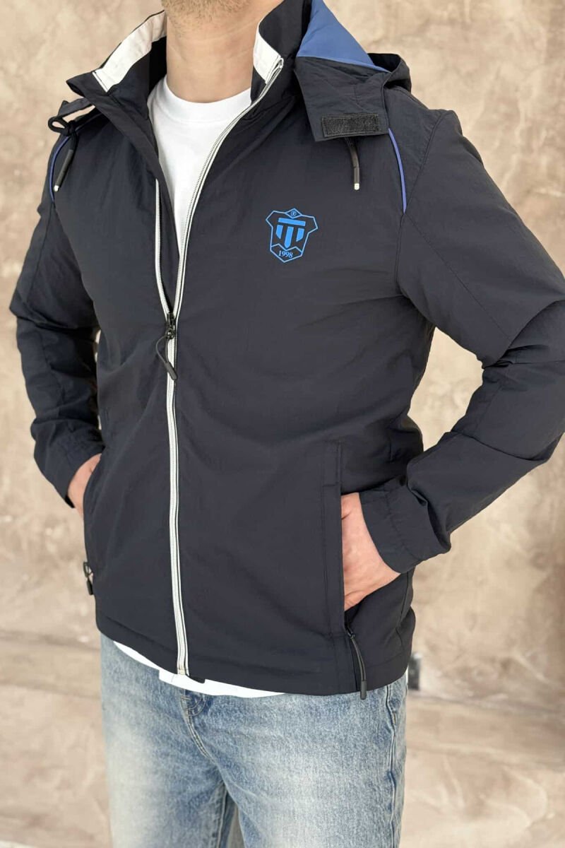 LIGHT RUNNING ONE COLOR MEN JACKET DARK BLUE/BEE - 3