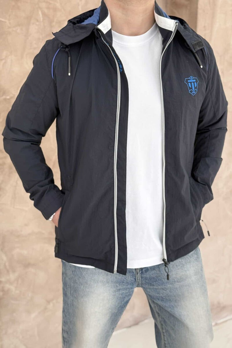 LIGHT RUNNING ONE COLOR MEN JACKET DARK BLUE/BEE - 4