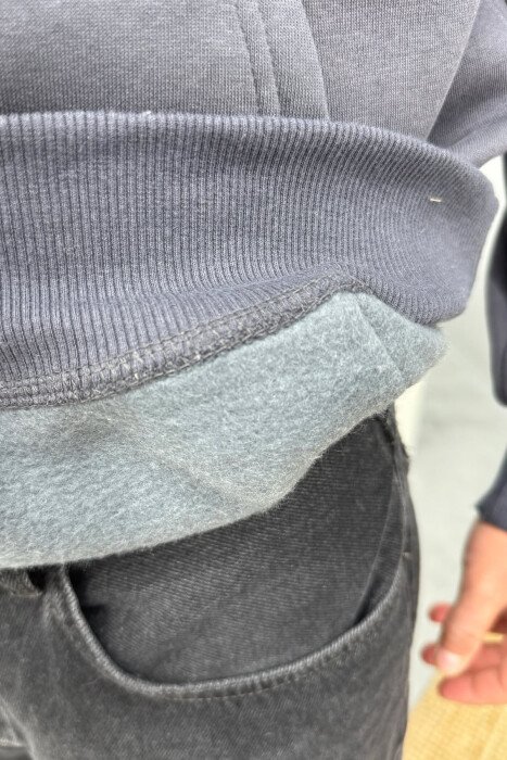 LIMITED EDITION WRITTING FLUFFY MEN HOODIE DARK GREY/GEE - 5