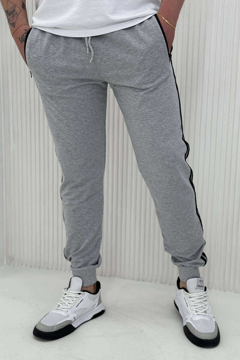 LINED SIMPLE MEN SWEATPANTS LIGHT GREY/GZ - 1