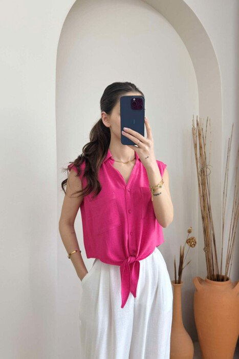 LINEN SHIRT FOR WOMEN FUCHSIA/CIKLAMI 
